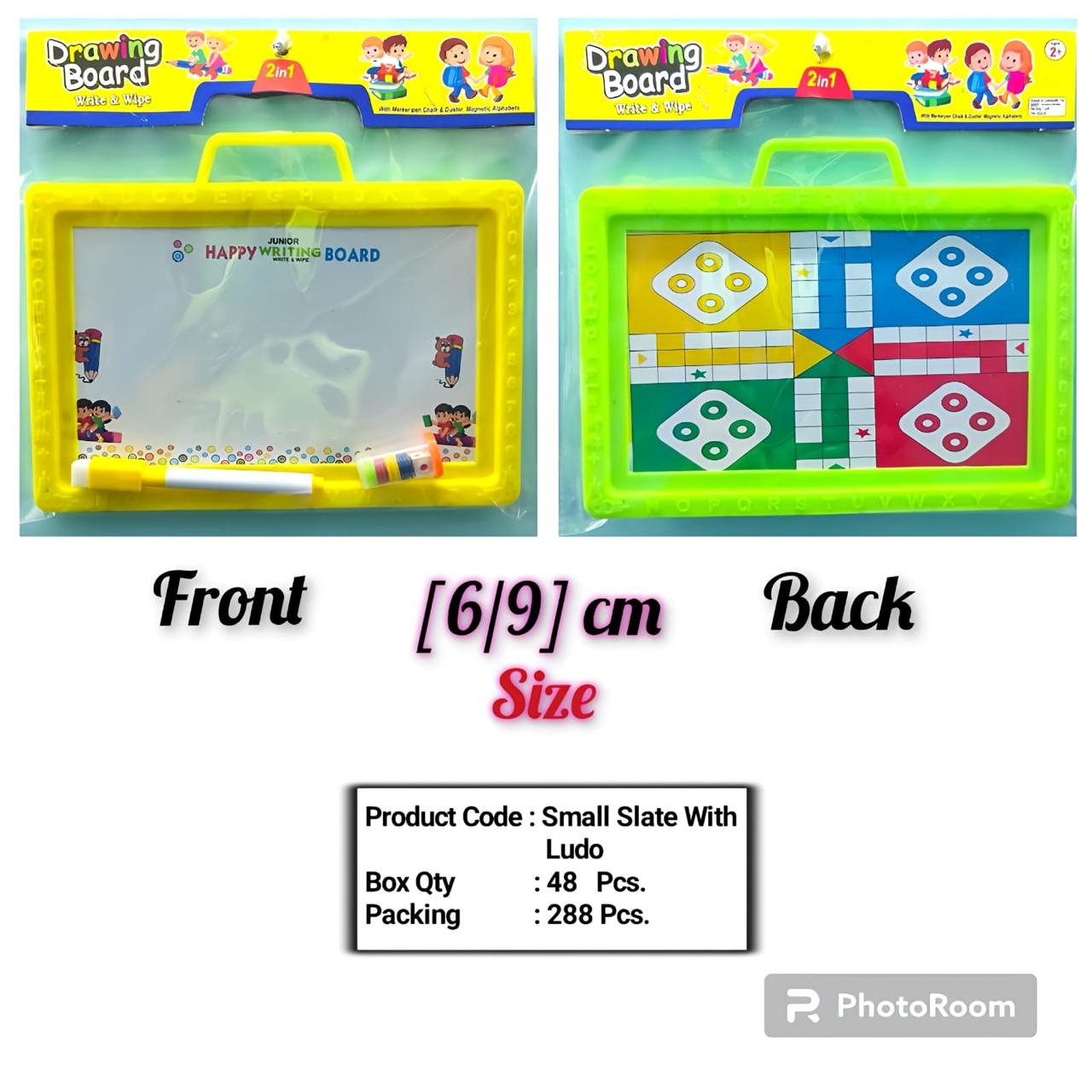 Small Slate with Ludo, 6x9 cm, 48pc packing