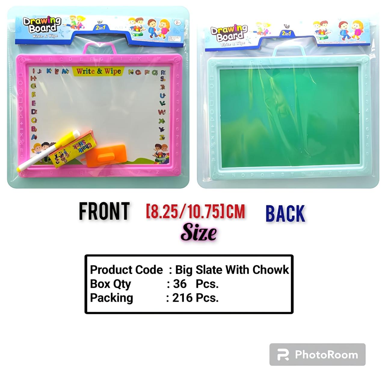 Big Slate123 (with chalk) 8.25X10.75CM, 36 PCS PACK, 216 PC CR