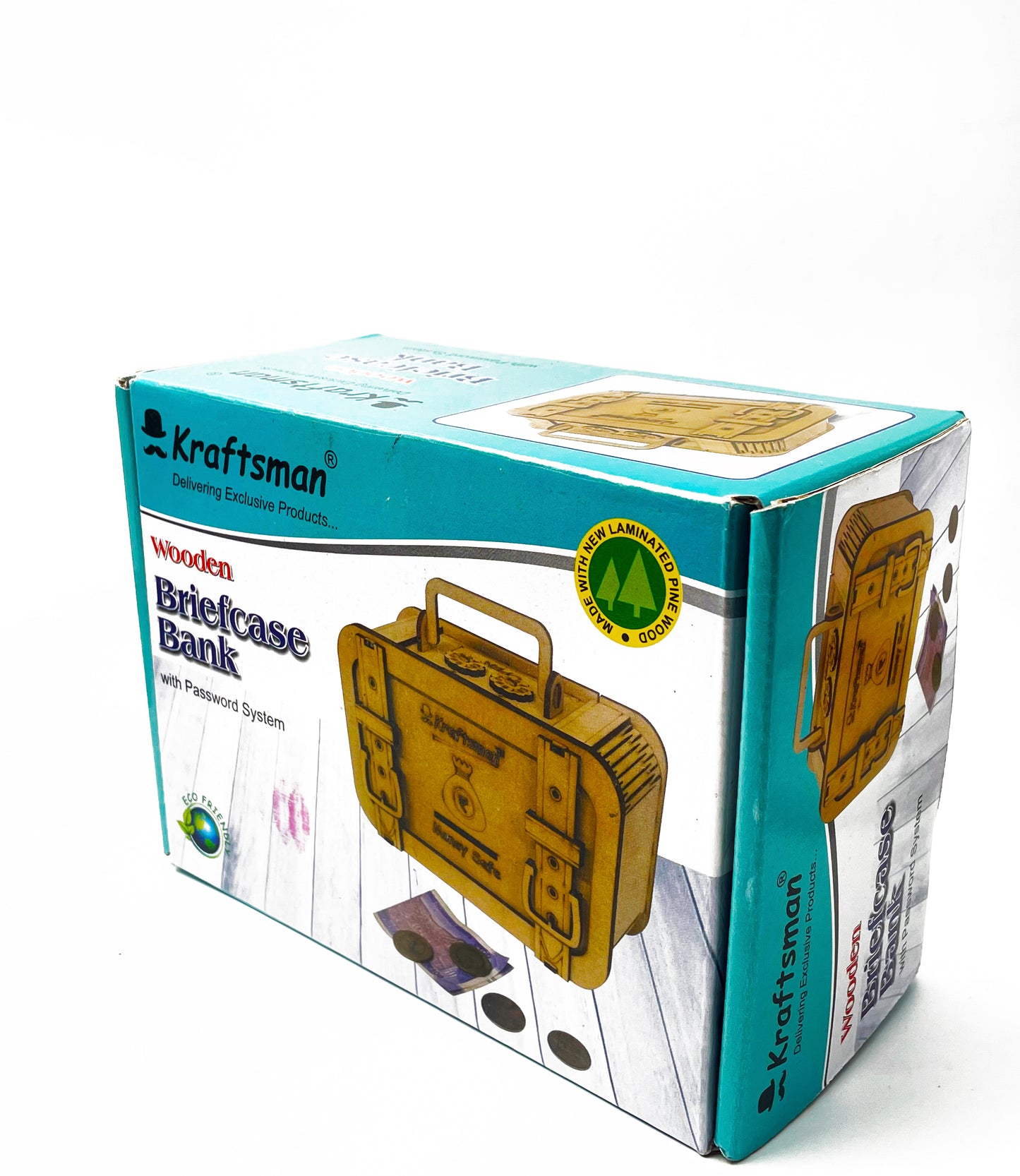 Kraftsman wooden coin bank wooden based