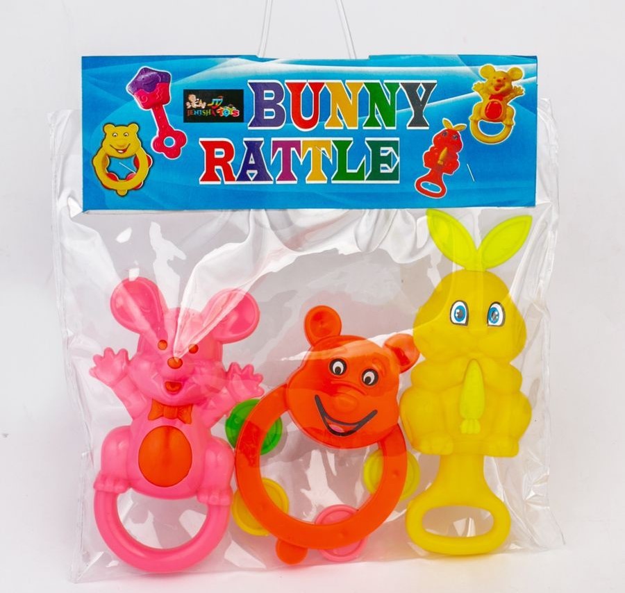 Bunny Rattle 3pc