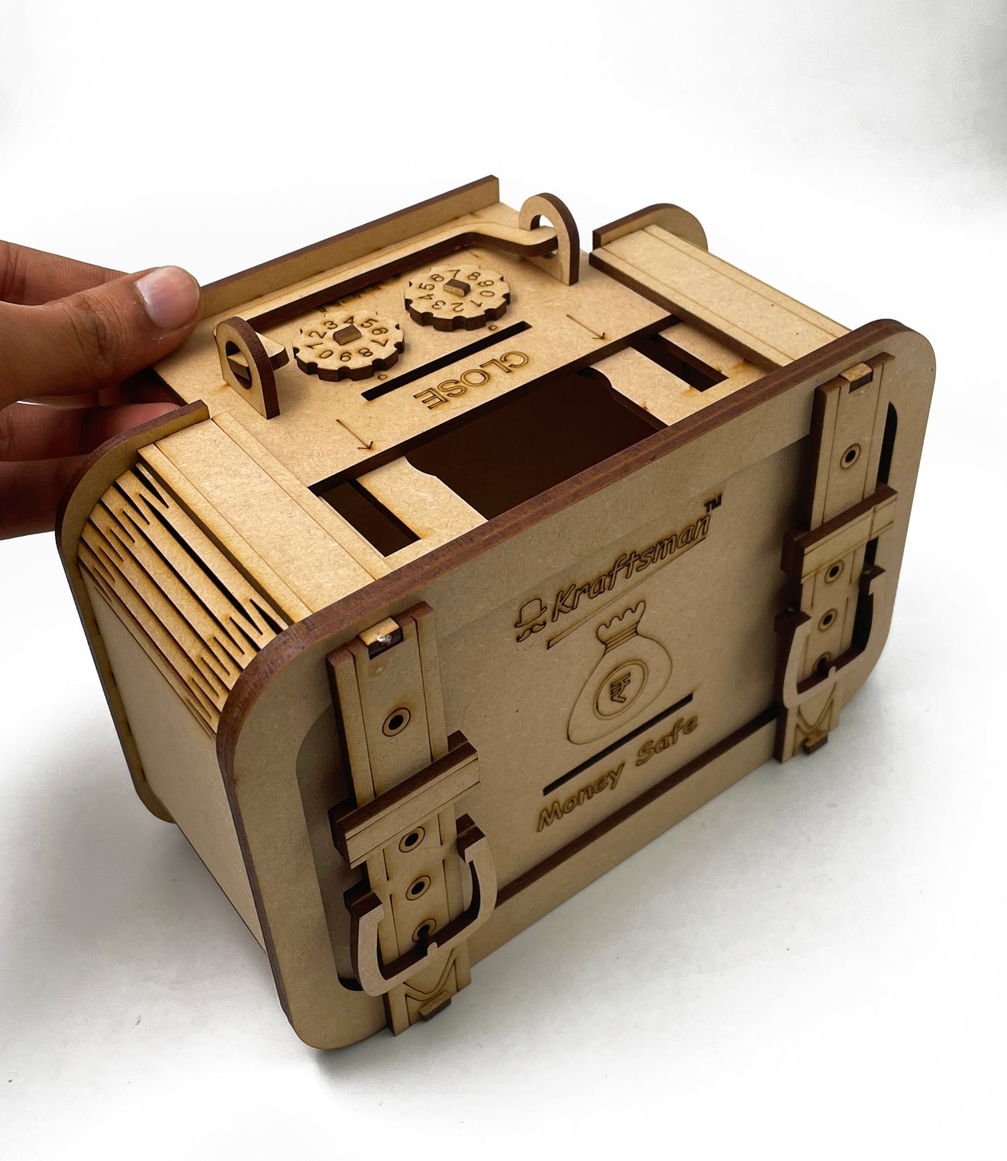 Kraftsman wooden coin bank wooden based