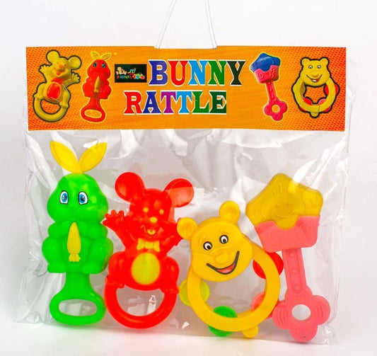 Bunny Rattle 4pc