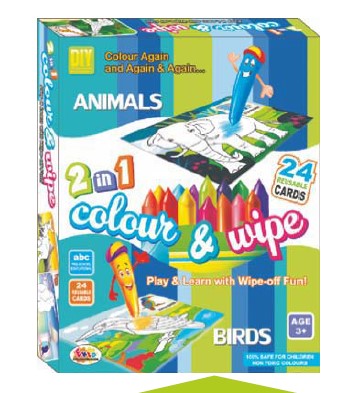 Ekta 2 in 1 Colour and wipe Birds