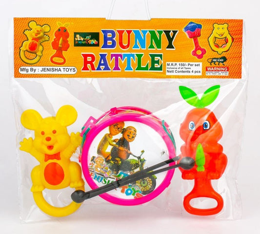 Bunny rattle 3 pc